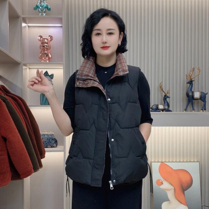 秋冬新款时尚休闲百搭显瘦洋气宽松保暖妈妈装马甲