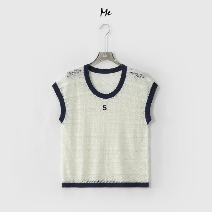 ME【5号香香坎肩】天丝亚麻混纺冰肌感显瘦时尚百搭针织衫MESS6036