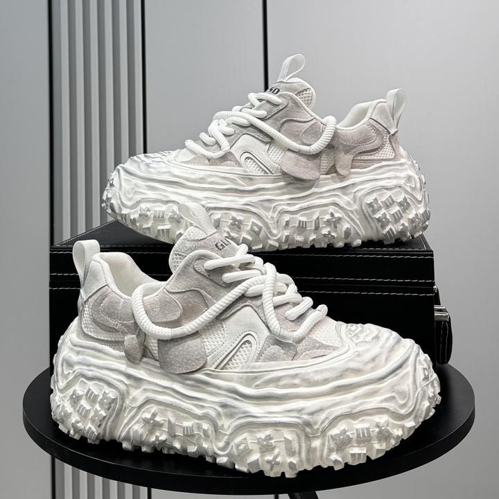 纪诗哲厚底老爹鞋男秋季新款透气内增高鞋子秋季做旧男款厚底老爹