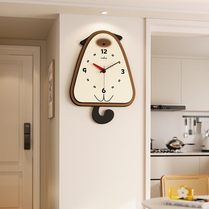美世达奶油风挂钟客厅2025新款简约现代大气钟表餐厅创意艺术时钟