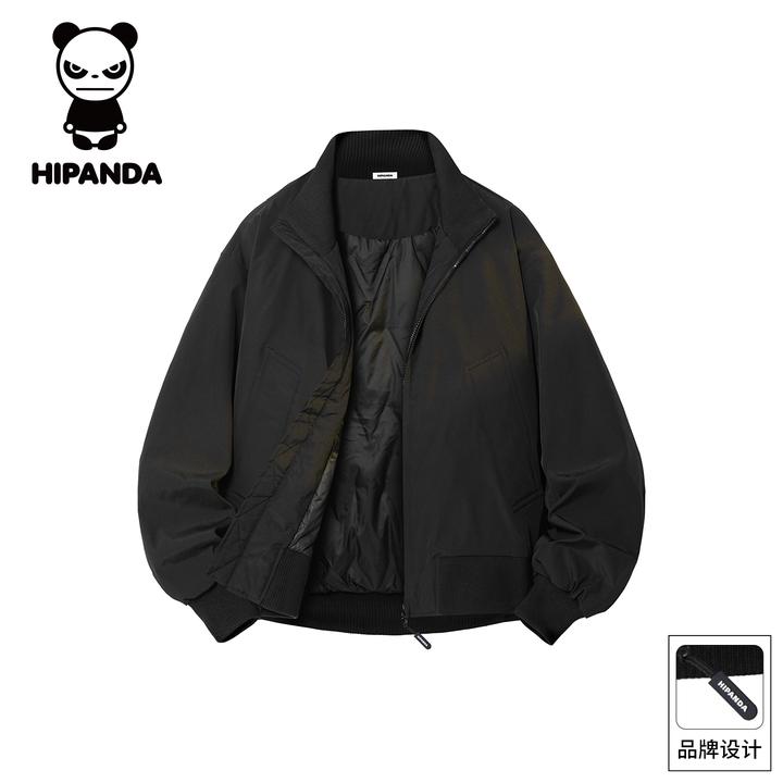 Hi Panda你好熊猫秋冬季痞帅立领夹克羽绒服男款男士宽松百搭外套