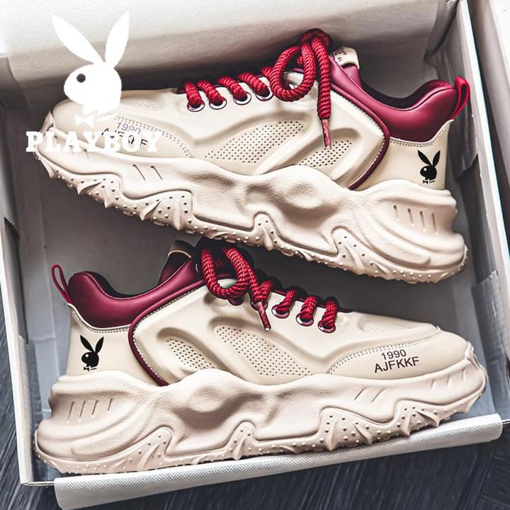 花花公子莆田男鞋冬季2025新款休闲运动跑步高级感厚底增高老爹鞋