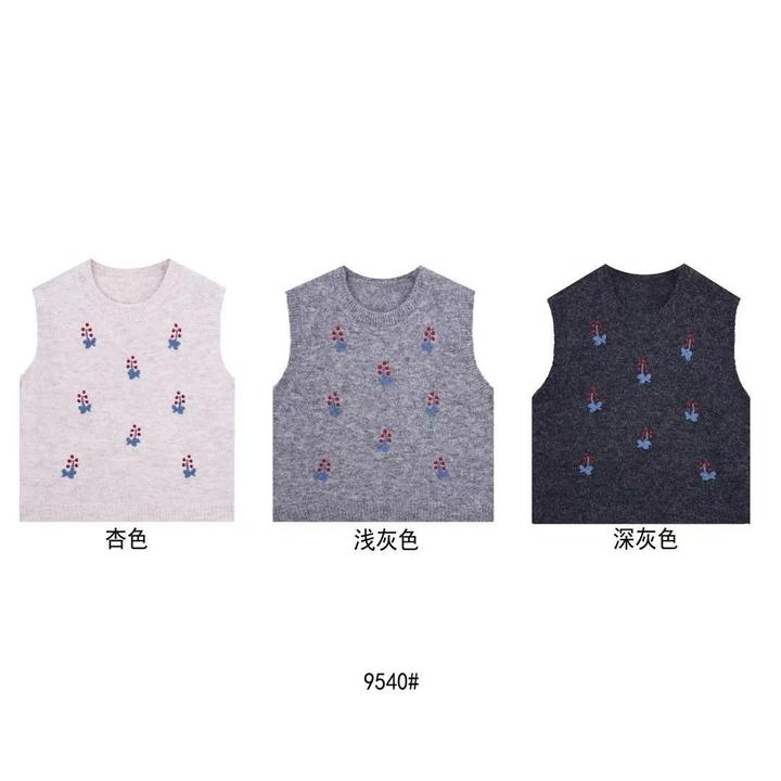杨杨  美斯拉-9540/衣长56 刺绣小花（复古马甲）
