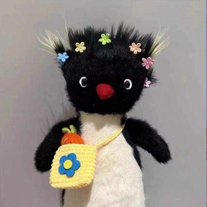 【工藤】呆萌炸毛小企鹅毛绒玩具公仔可爱女神女生生日礼物英语