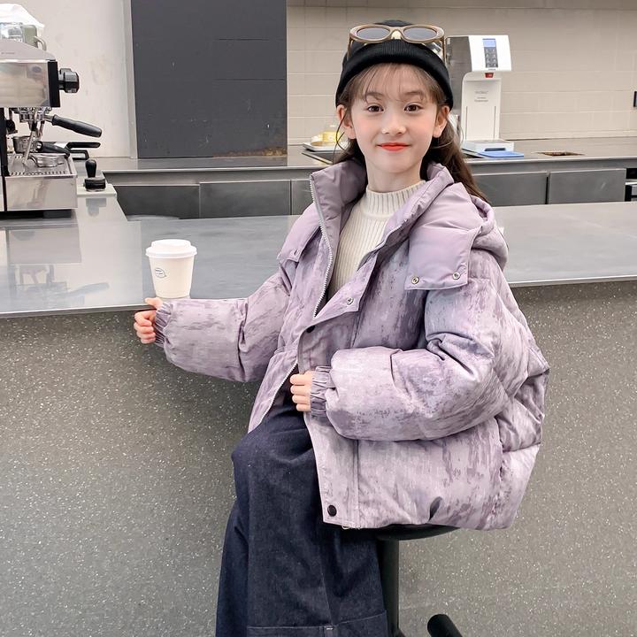 女童连帽棉服冬装2025新款中大童加厚保暖时尚洋气棉衣外套儿童装