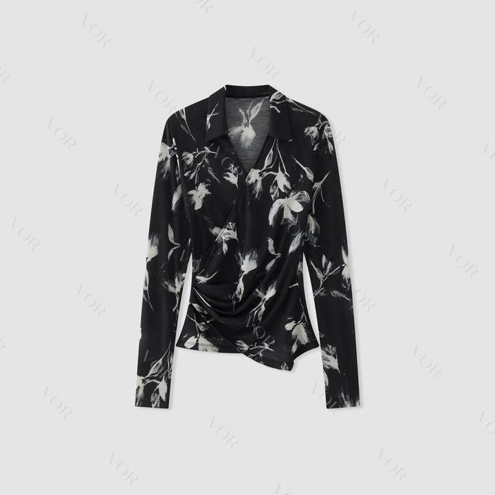 【冬姐自主品牌】VOR 100%绵羊毛衬衫领针织衫 V25300336