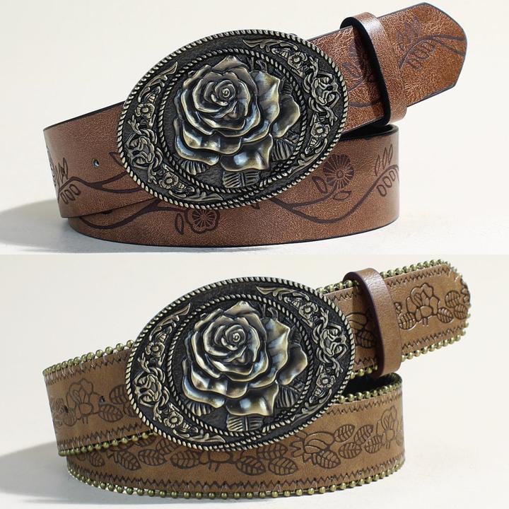 新款潮流异域风情复古皮带时尚个性柳钉青年腰带按扣休闲裤带批发