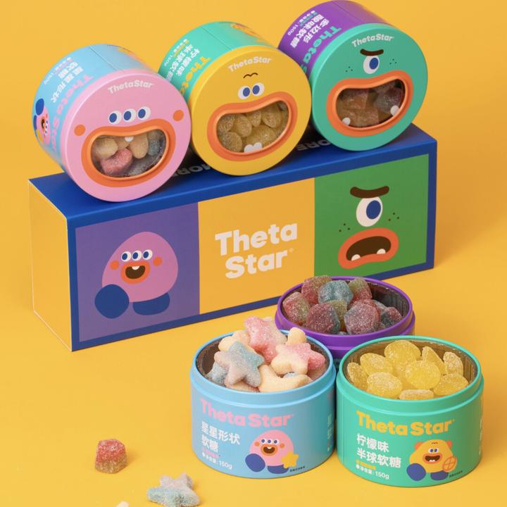 西塔星球 | 酸砂果汁软糖多种形状糖果150g1罐