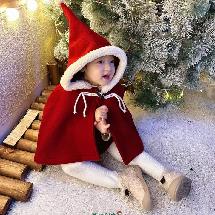 壹妈童装韩版女童时髦洋气套装2024冬季新款儿童新年服圣诞服装