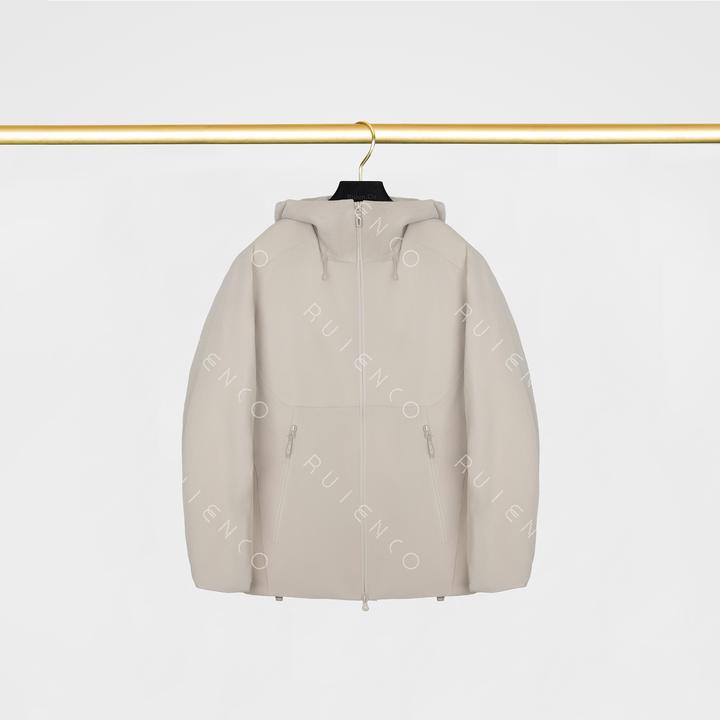 我是摩羯 摇粒绒羽绒 90羽绒防水拼接摇粒绒连帽秋冬外套