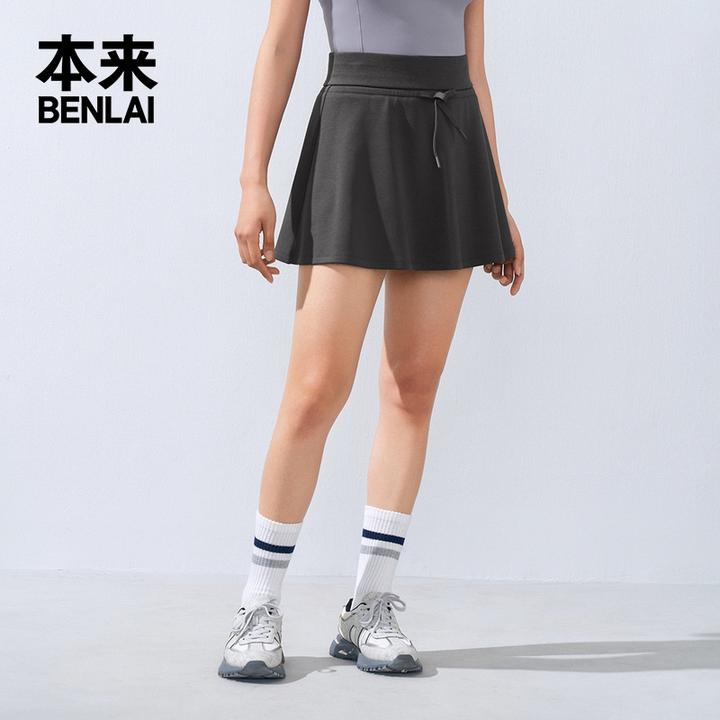 本来BENLAI女士抽绳运动半裙2025夏季新款修身A字半身裙BNA550003