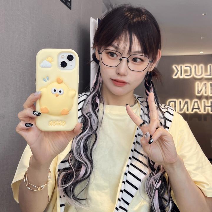苹果|卡通小鸡减压捏捏乐可爱创意适用iPhone16女款ins硅胶手机壳