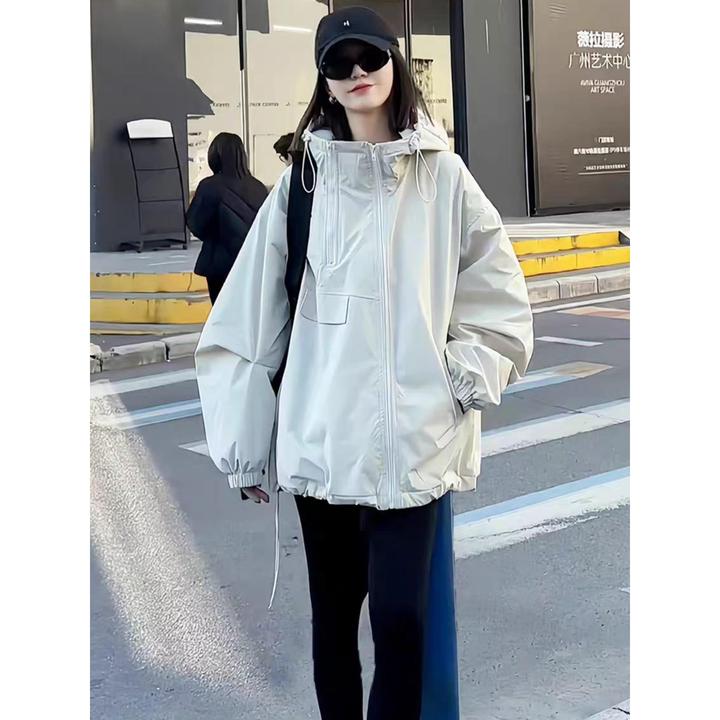 连帽夹棉加厚冲锋衣外套女2025秋冬新款宽松休闲百搭保暖棉服上衣