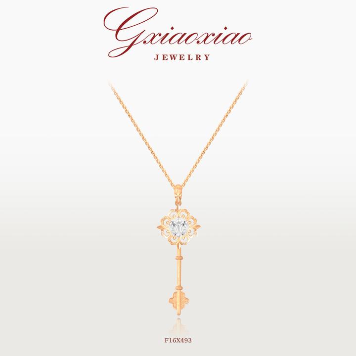 G XIAOXIAO 时尚气质高级感百搭鸢尾花钥匙项链 F16X493新年礼物