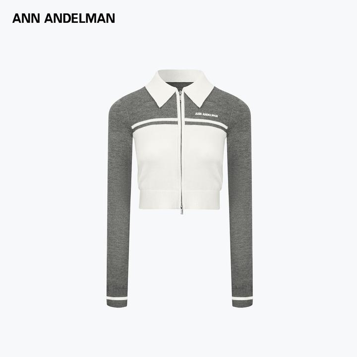 ANN ANDELMAN 25秋冬撞色薄毛织开衫上衣