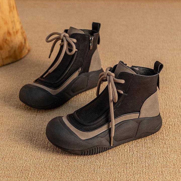 【JTG&SHOES 官方】质感大码女靴厚底马丁靴冬季运动休闲西部风短靴