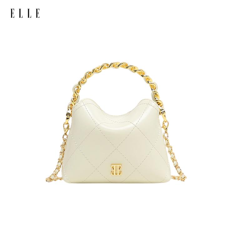 ELLE25新款欧若风菱格经典百搭手拎包轻奢斜挎包24807