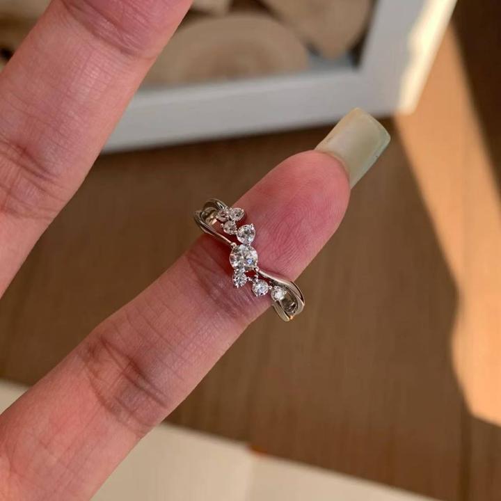 新款繁花戒指简约百搭可调节指环轻奢小众设计精致气质设计感甜美