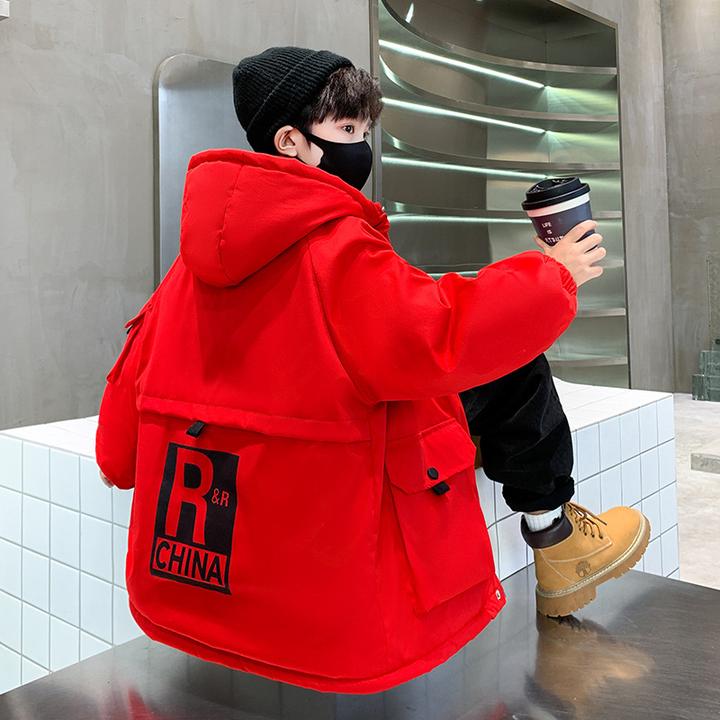 巴拉巴拉男童冬装绒外套2024新款厚中大童派克服儿童棉衣潮秋冬款