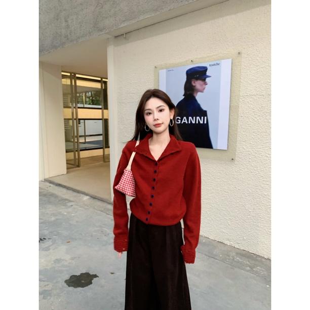 赵小小【给冬天来点颜色瞧瞧～】16388 法式老钱风高领针织保暖毛衣