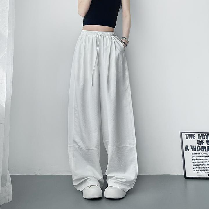 白色阔腿裤女2025新款夏季垂感宽松胖mm大码200斤显瘦直筒山本裤