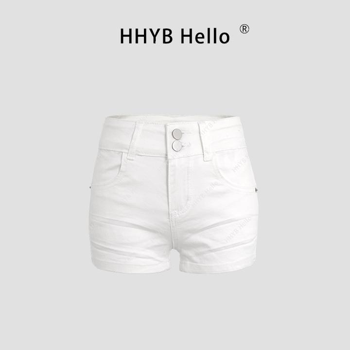 HHYB Hello【售完不补】2025新款辣妹牛仔短裤美式丰胯短裤Q254100