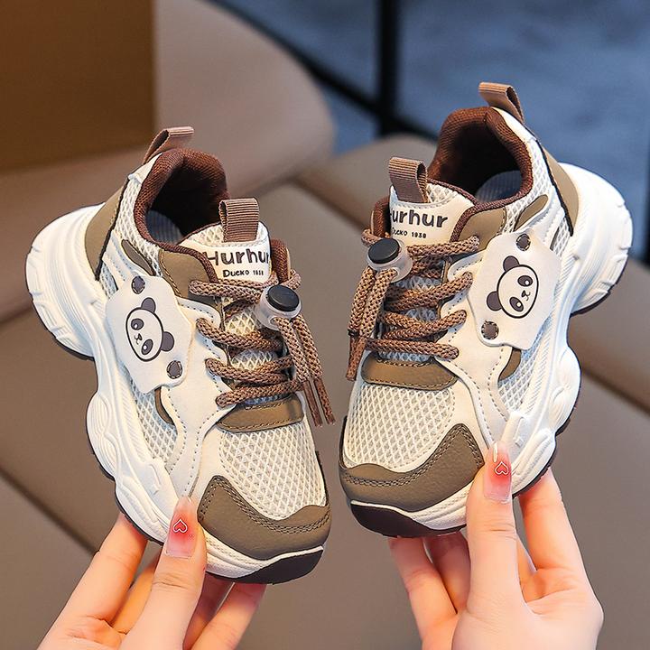 小黄鸭儿童网面透气运动鞋2025男女童时尚老爹鞋休闲轻便春季新款