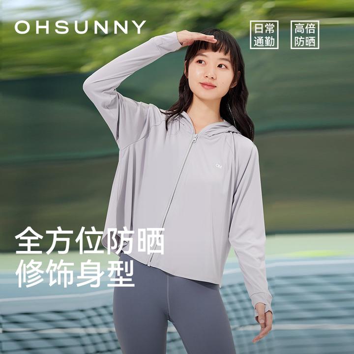 ohsunny防晒衣原纱透气防晒服运动防紫外线户外连帽薄款女款骑行