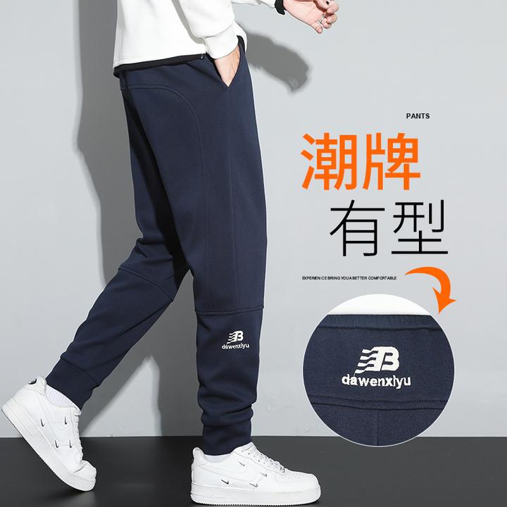 2025秋季新款休闲裤男士潮流时尚刺绣宽松运动百搭弹力哈伦束脚裤