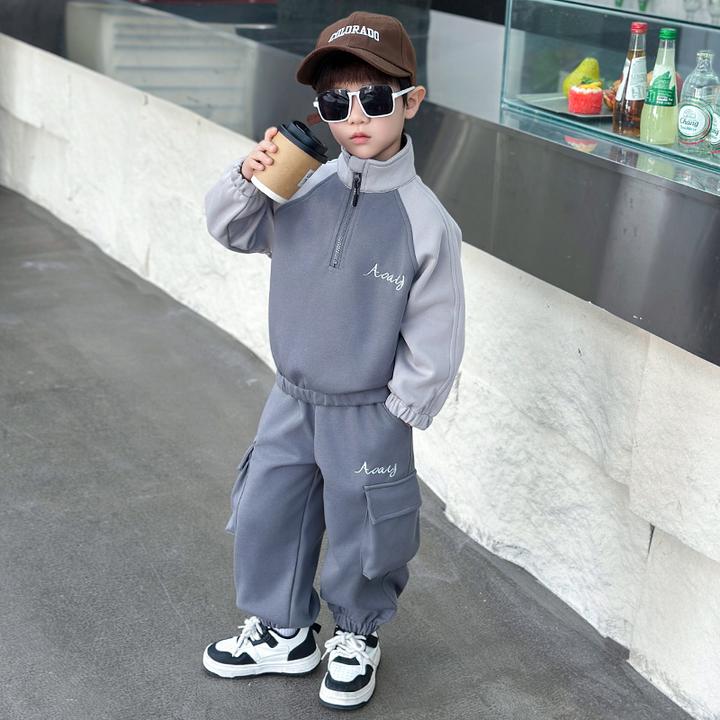 男童运动套装春秋装2025新款洋气休闲儿童装男孩韩版春秋款两件套