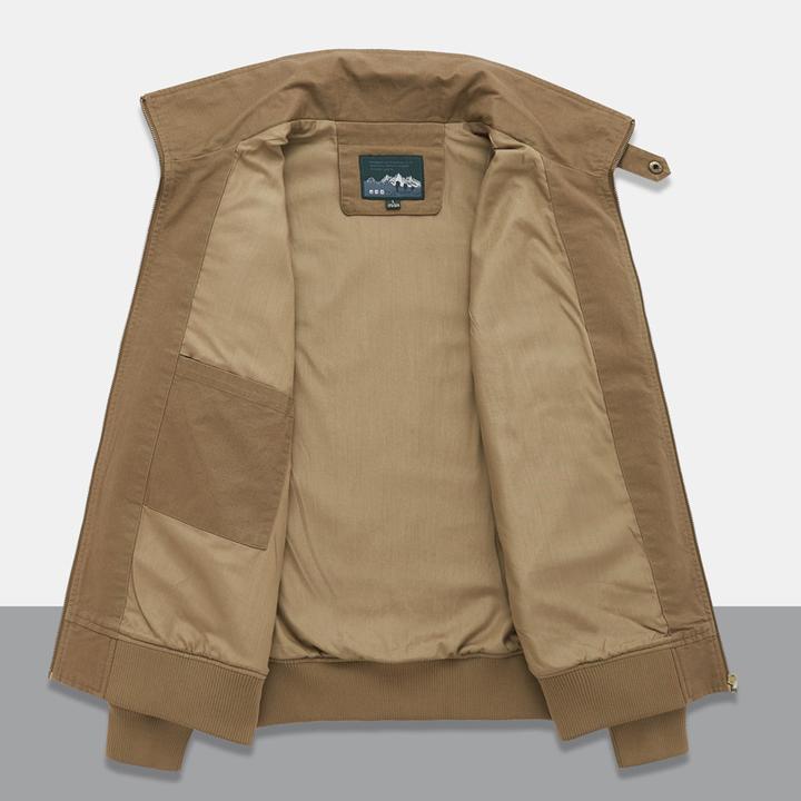 户外男士工装夹克秋季派克翻领外套中年跨境飞行服春秋款上衣棉质