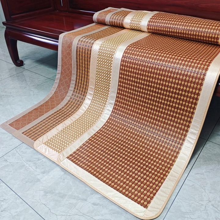 夏季凉席沙发垫防滑冰丝复古藤红木布艺带靠背四季通用透气凉垫子