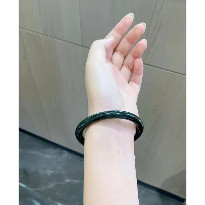 宝森和田玉新疆墨玉镯子199塔青手镯女款时尚精美百搭气质好看