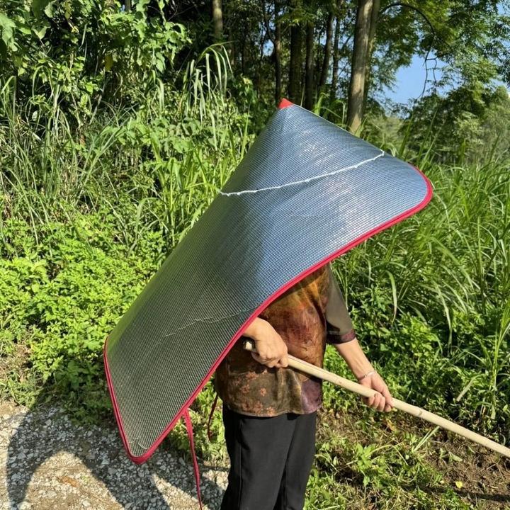 摘茉莉花采茶防水防雨防晒斗笠帽套披风遮阳隔热干农活干活不热了