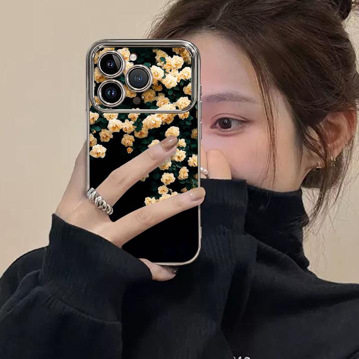 简约花朵适用苹果17promax手机壳大视窗秒变17新款高级15防摔