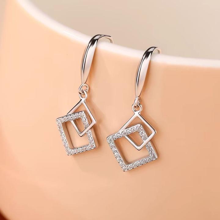 铜合金耳饰 新款几何菱形耳环时尚少女风耳钩轻奢个性耳坠耳饰品