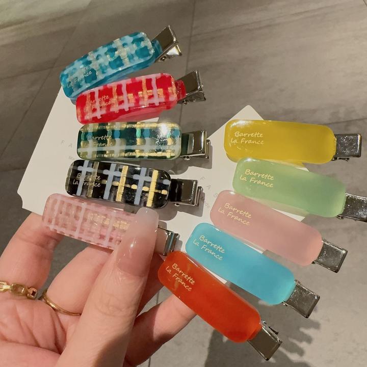 边夹鸭嘴夹法式日韩韩版韩式发夹彩色发饰丁达尔风