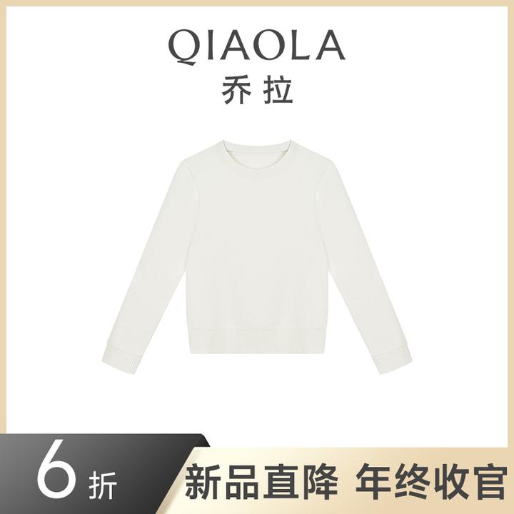 QIAOLA/乔拉【绒绒暖阳】秋冬圆领加厚保暖内搭仿水貂绒针织上衣