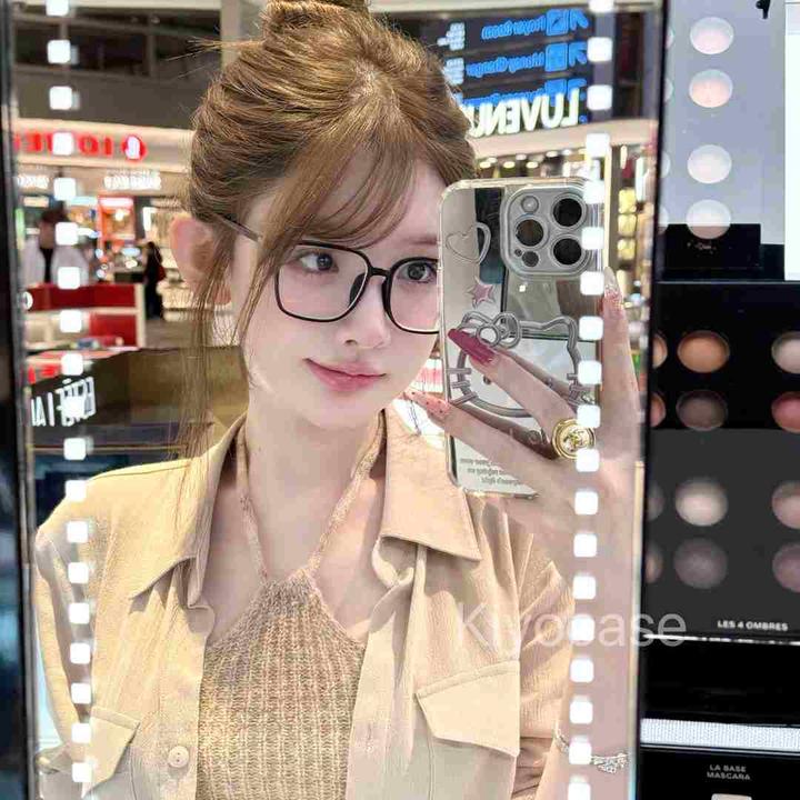 镜面可爱kt猫科技感韩系手机壳适用于苹果iPhonepromax//14/13/12