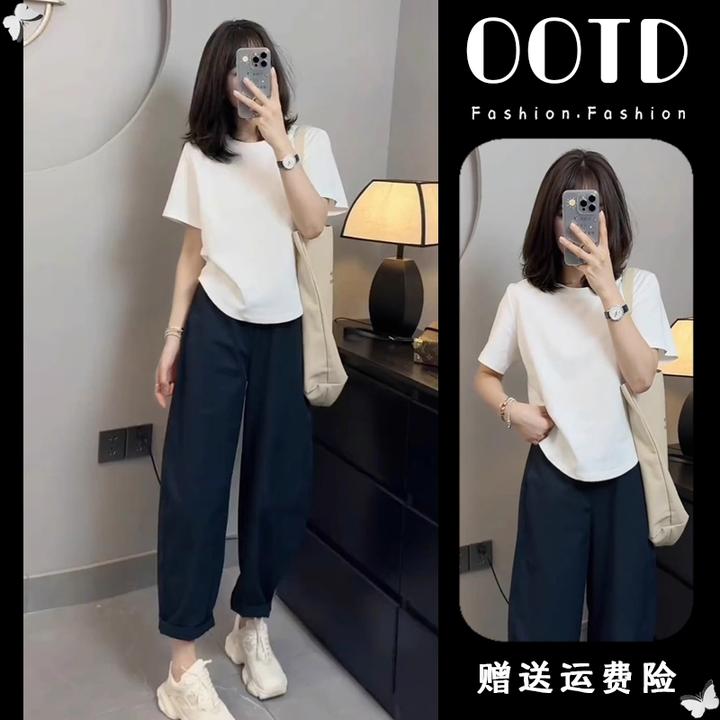 夏季套装女装2025新款小个子穿搭一整套盐系轻熟职业miu系两件套