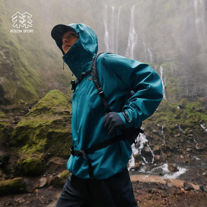 KOLON SPORT可隆防水夹克透湿防风耐磨男士KARSTLINE冲锋衣1级