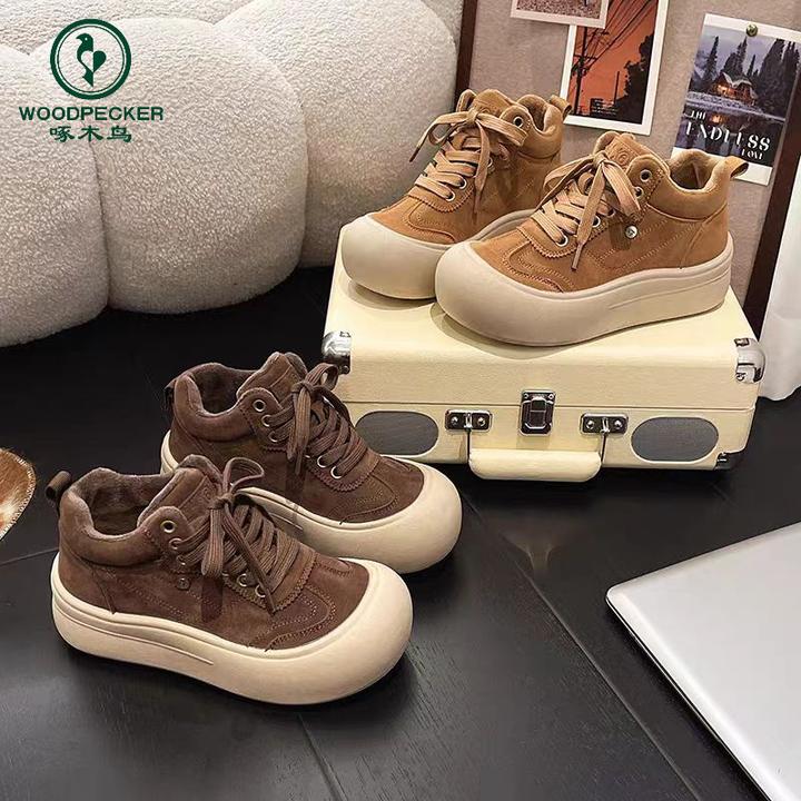 高帮鞋女2025冬季新款百搭厚底加绒加厚软底雪地靴休闲运动鞋女