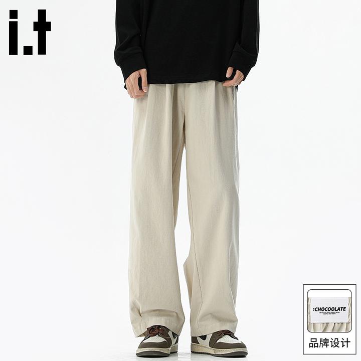 it :CHOCOOLATE纯棉透气休闲裤男士2025秋季美式潮牌宽松直筒长裤