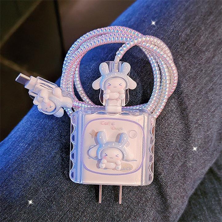 樱声适用苹果充电器保护套iphone16promax可爱玉桂狗充电头保护壳