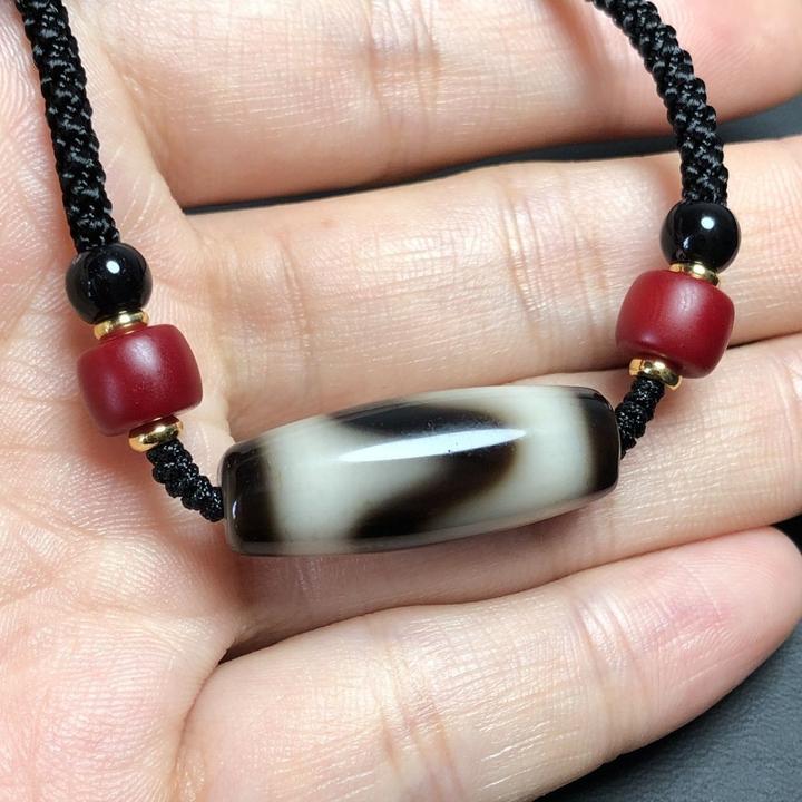 复古民族风天然玛瑙虎牙吊坠挂件项坠男女情侣时尚百搭颈饰锁骨链