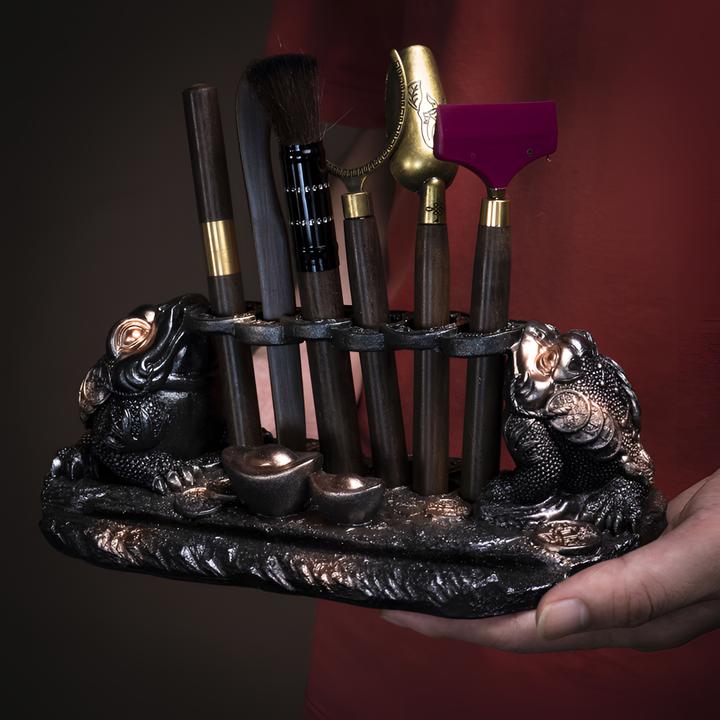 招财金蟾茶道六君子套装功夫茶具用品大全茶夹茶则刀泡茶工具配件