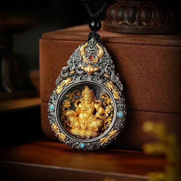 铜吊坠 十二生肖守护黄财藏式大鹏鸟项链挂件吊坠