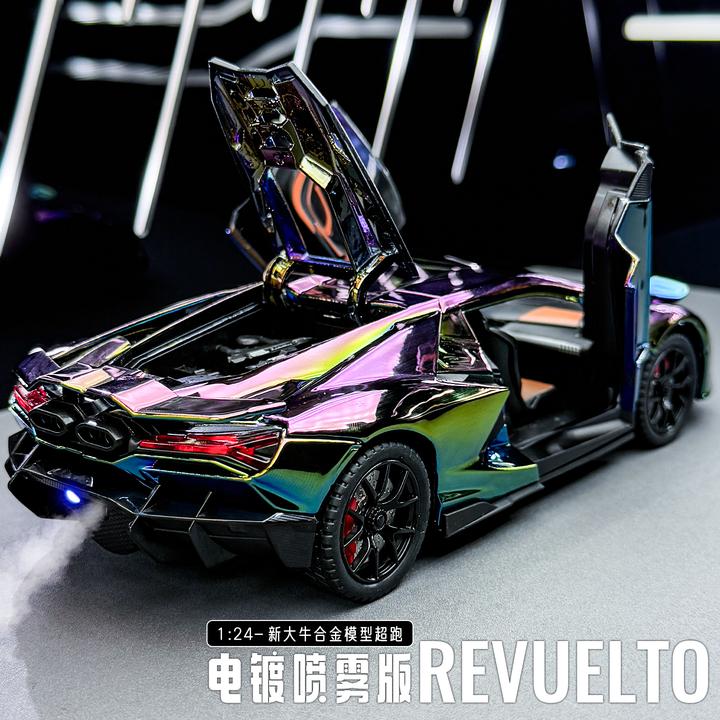 兰博基尼大牛跑车模型可冒烟男孩汽车玩具车仿真合金车模收藏摆件