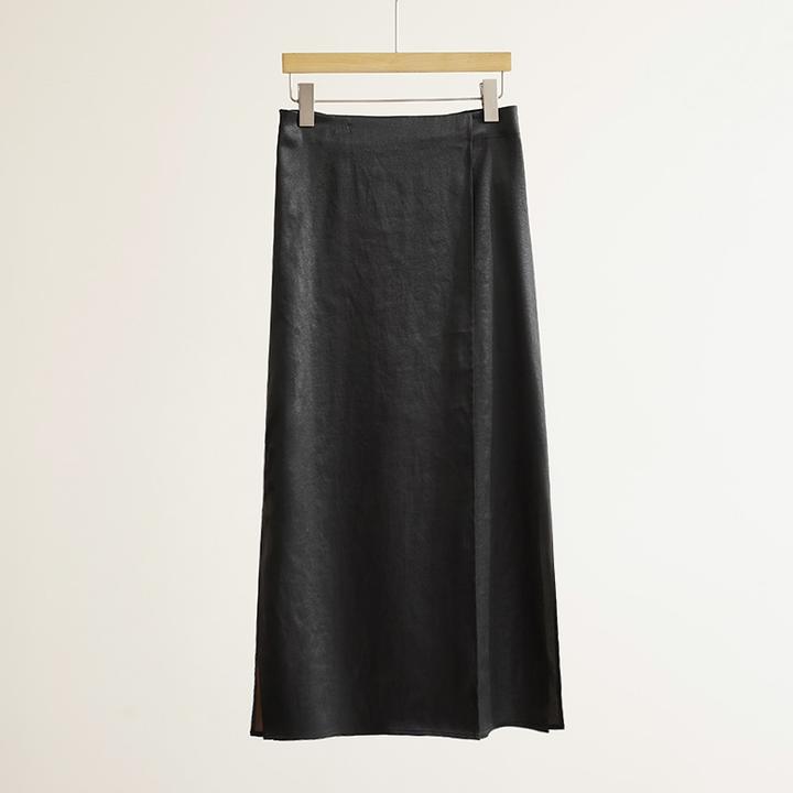 30姆米重锻100%桑蚕丝新中式气质国风显瘦直筒女士半身裙（250487）