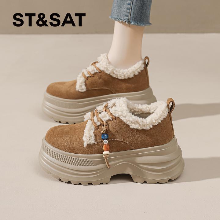 星期六东北百搭棉靴2025冬季勃肯鞋女款新款厚底女鞋小个子雪地靴
